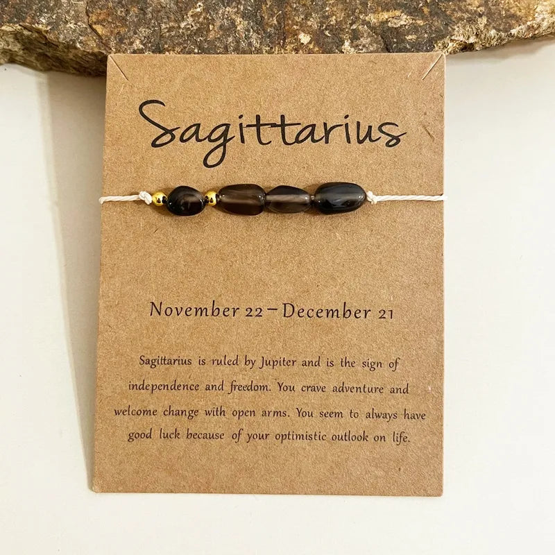 Zodiac constellation bracelet, natural stones